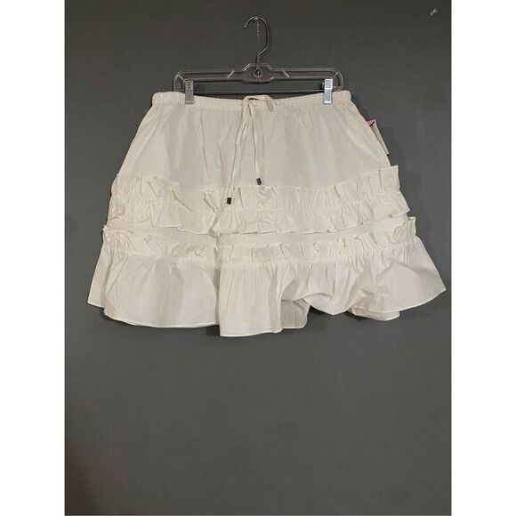 LDT White Chloe Ruffle A Line Tiered White Skirt Size 12 NWT - Picture 2 of 6